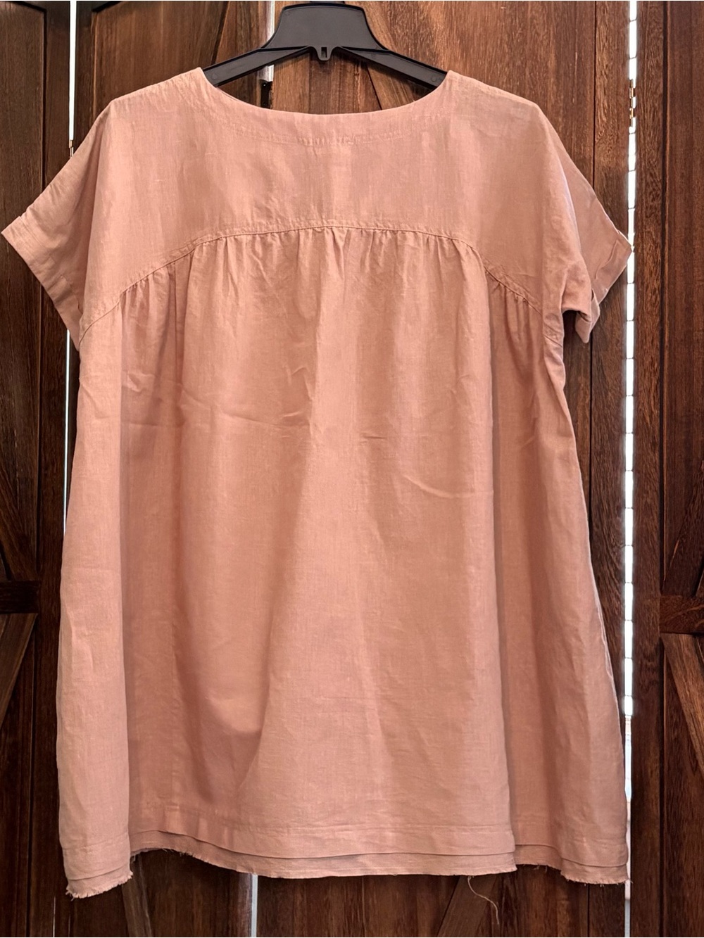Grade & Gather Short Sleeve Mini Dress in Taupe; Large - Picture 6 of 14